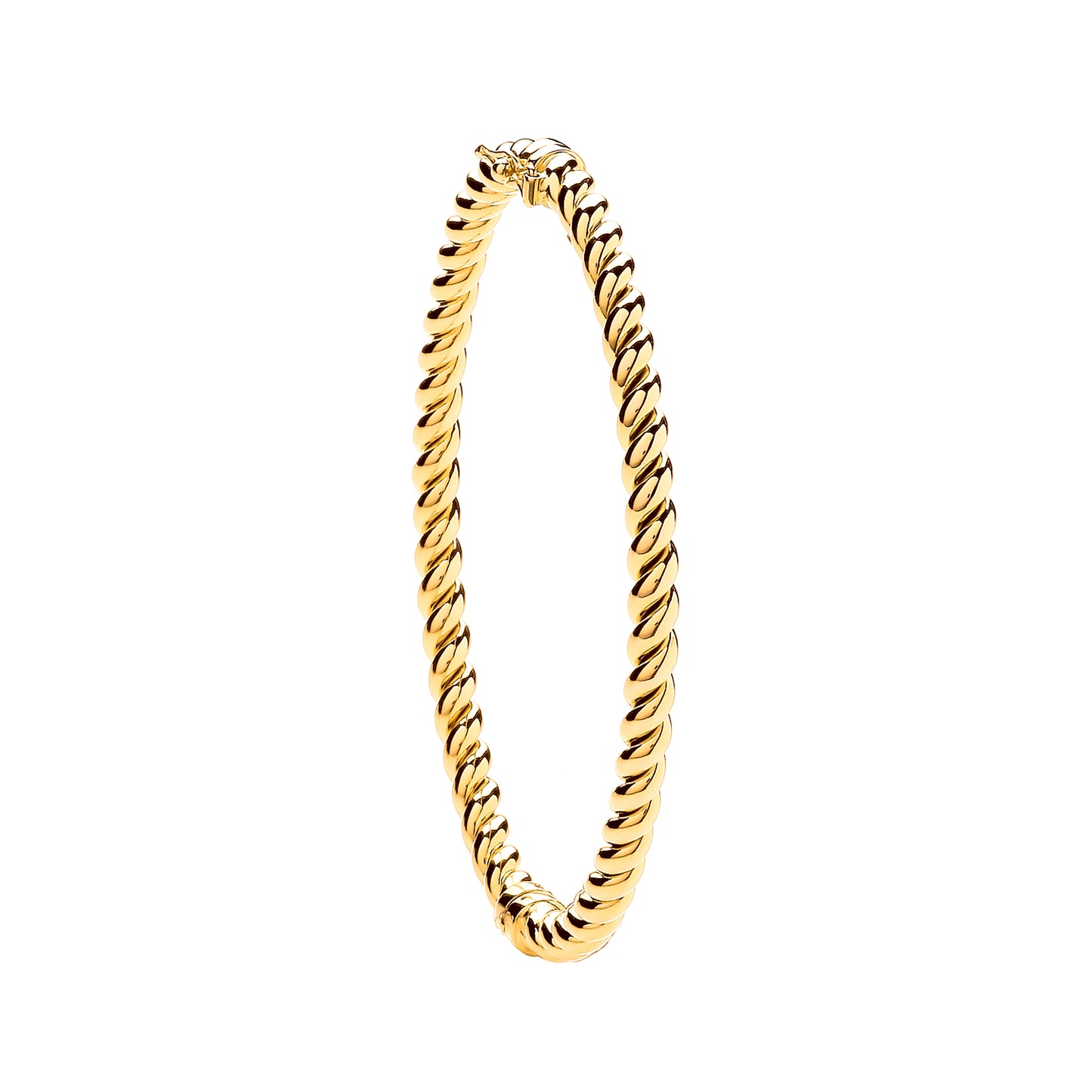 Yellow Gold Hollow Twist 4.5mm Bangle