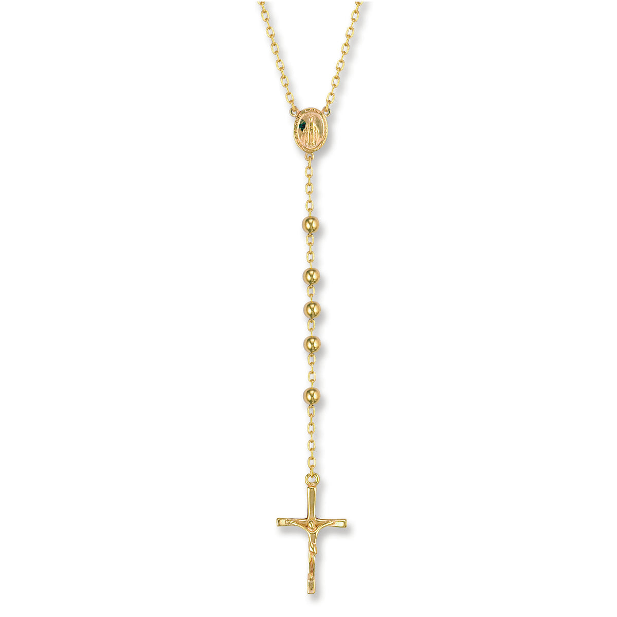 Yellow Gold Rosary Beads 28"