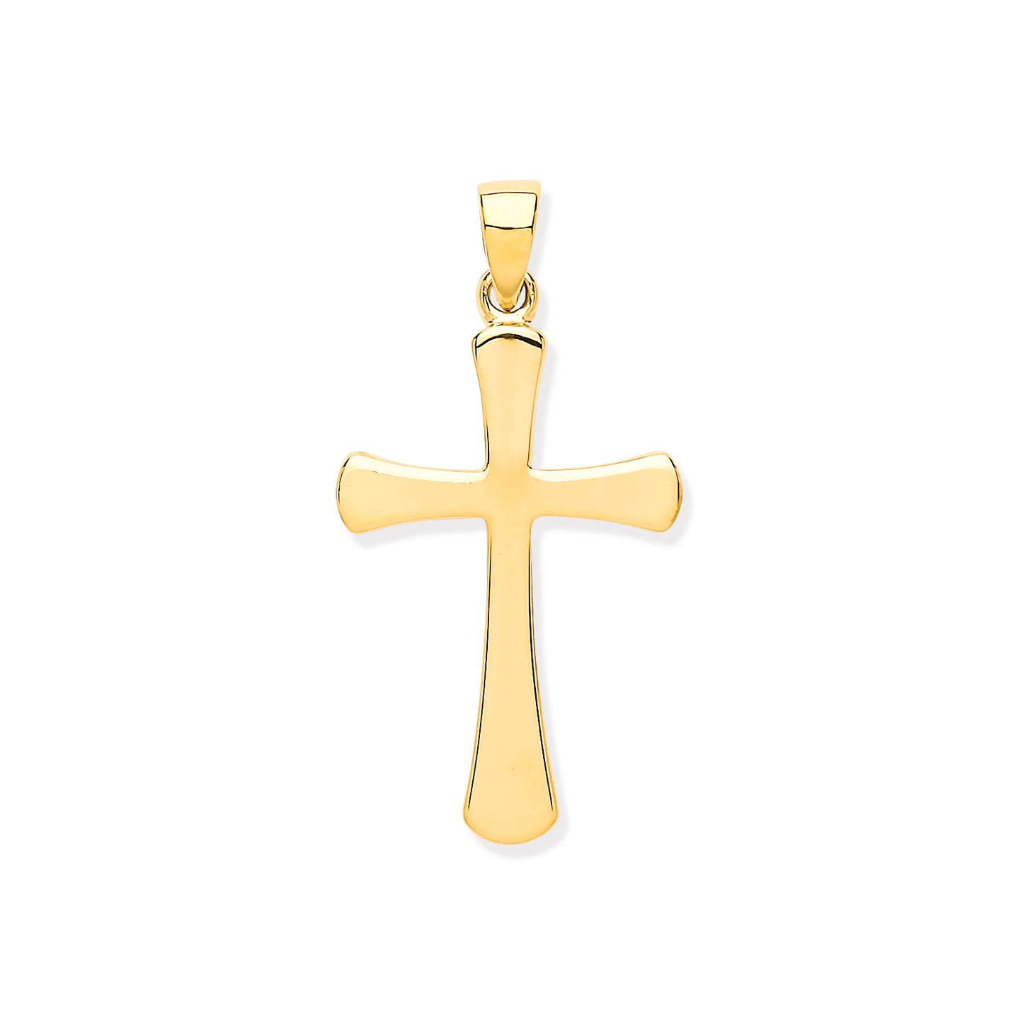 9ct Yellow Oval Ends Plain Cross