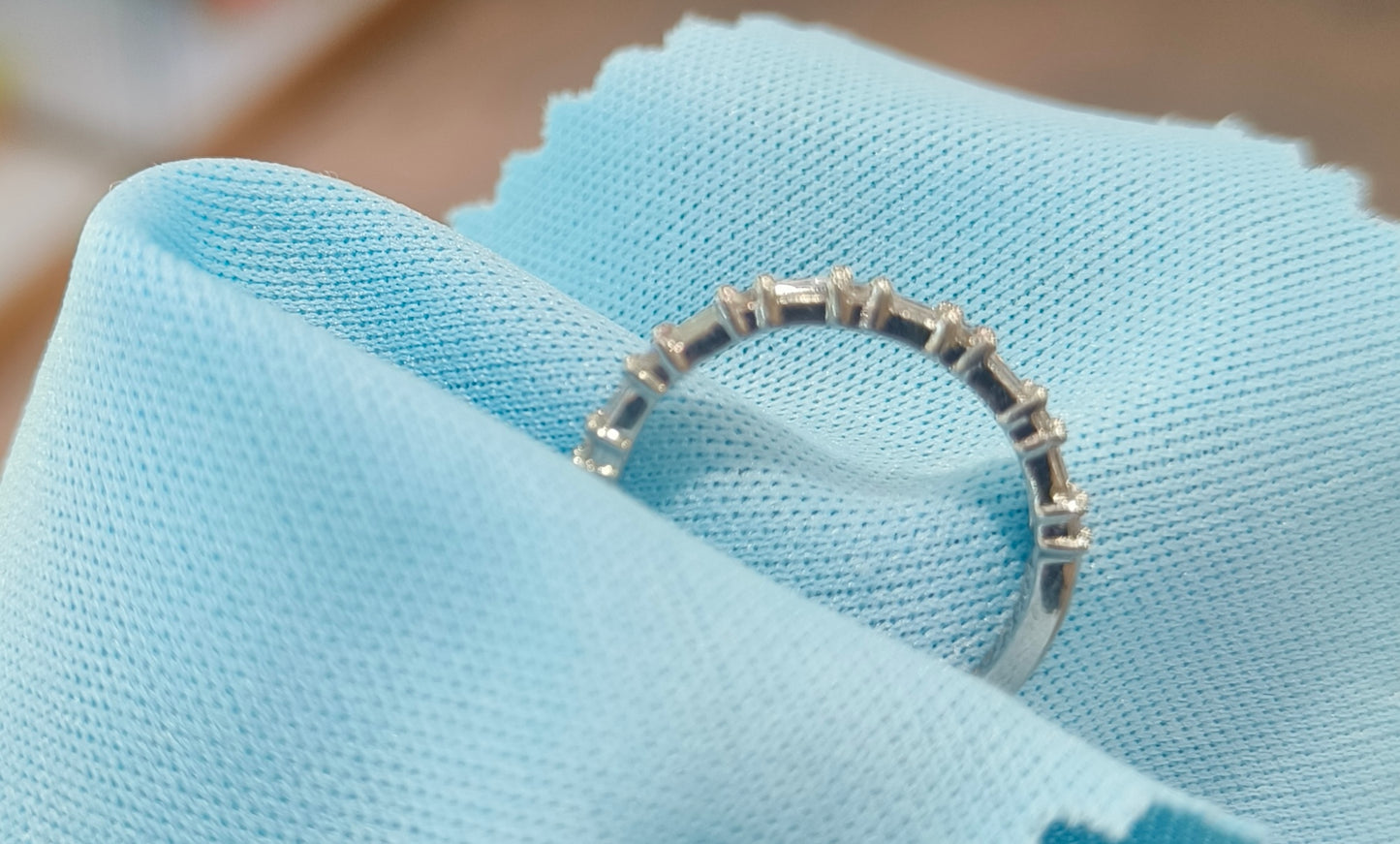 Platinum Natural Diamond Baguette & Round Ring