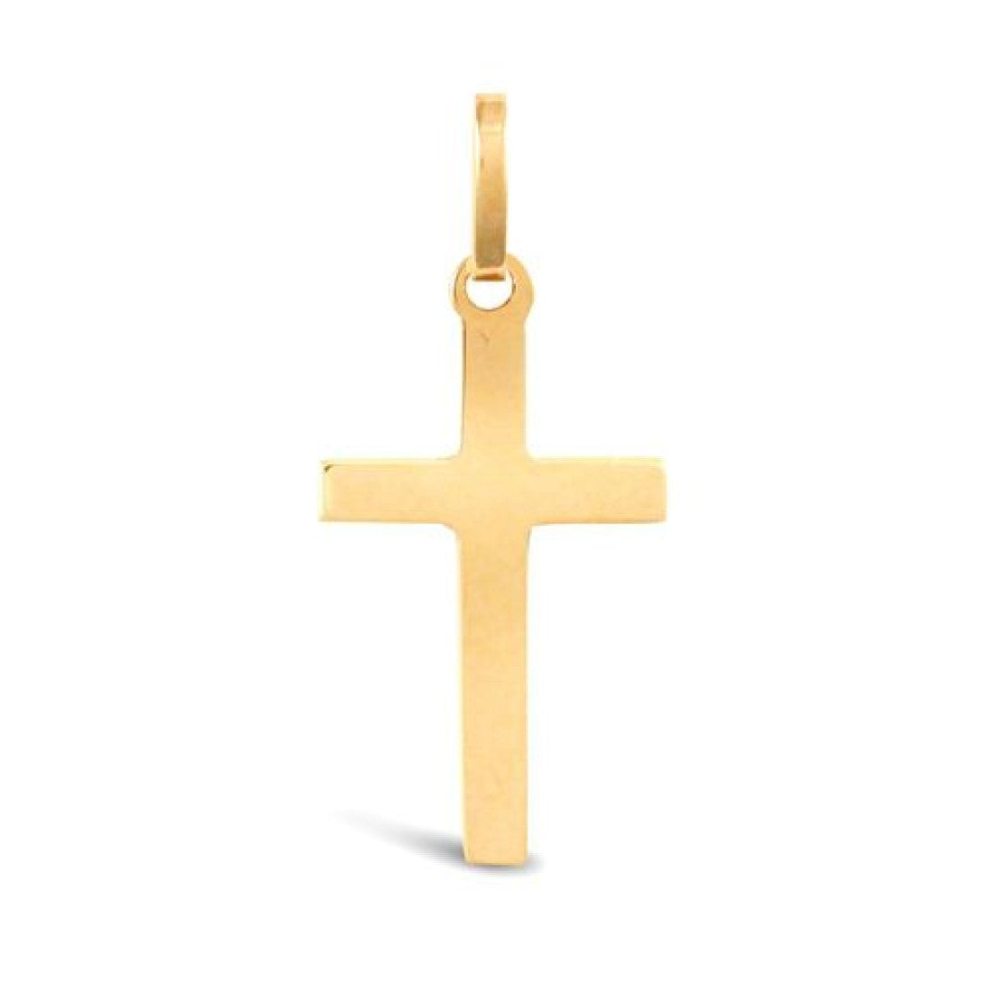 9ct Yellow Gold Plain Solid Cross Pendant