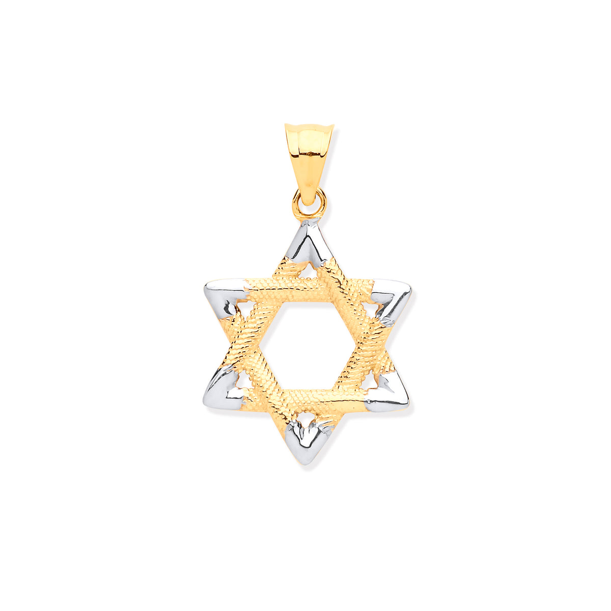 9ct Yellow & White Gold Star of David Pendant