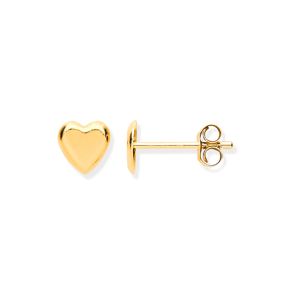 9ct Yellow Gold Tiny Heart Studs