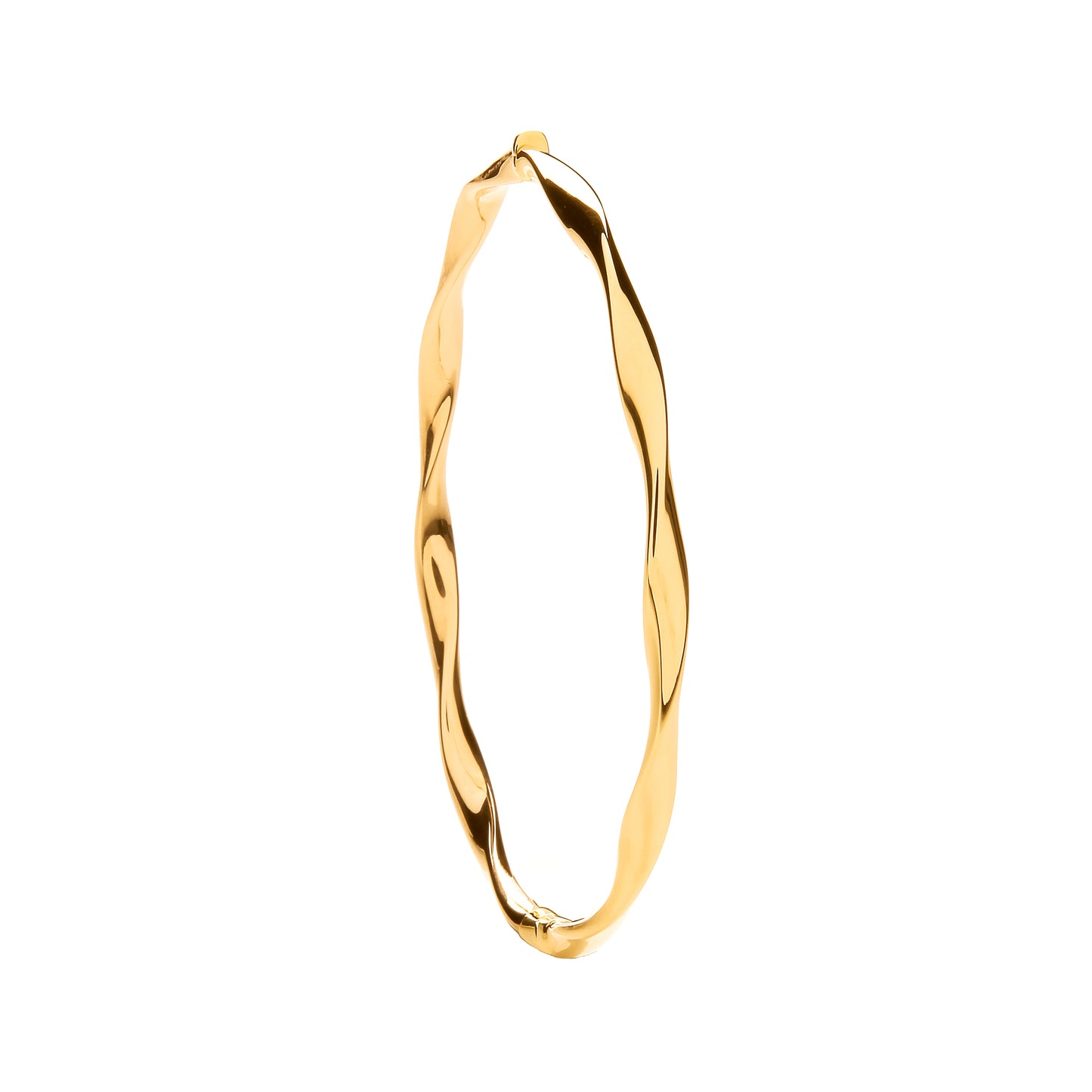 Yellow Gold Hollow Twist Ladies Bangle