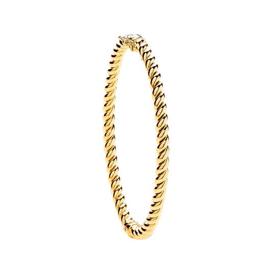 Yellow Gold Hollow Twist 4.5mm Bangle