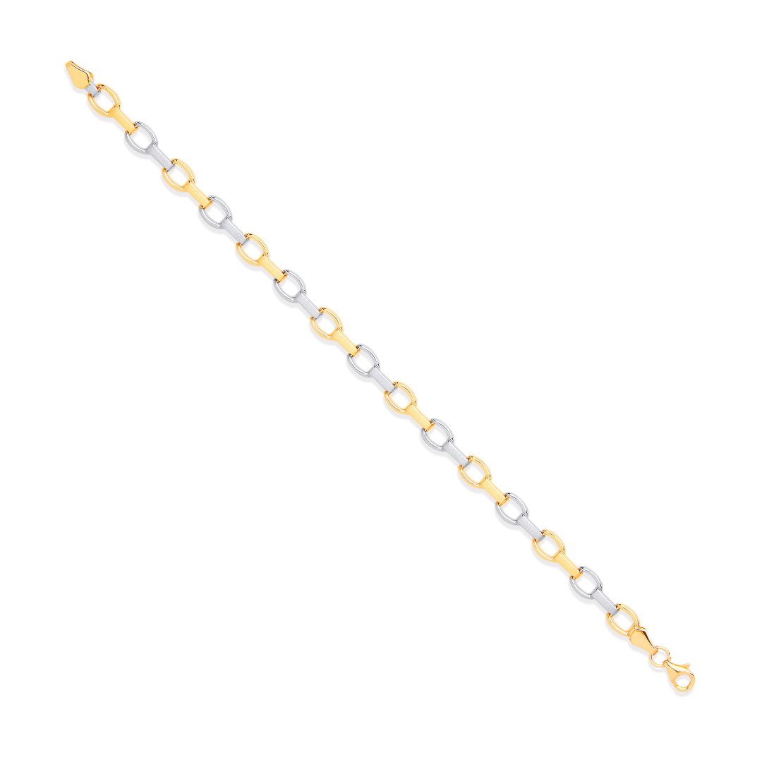 White & Yellow Gold Fancy Ladies Bracelet 7"