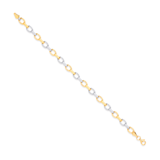 White & Yellow Gold Fancy Ladies Bracelet 7"