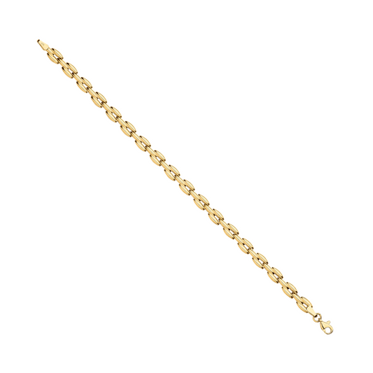 Yellow Gold Panther Link Ladies Bracelet 07"
