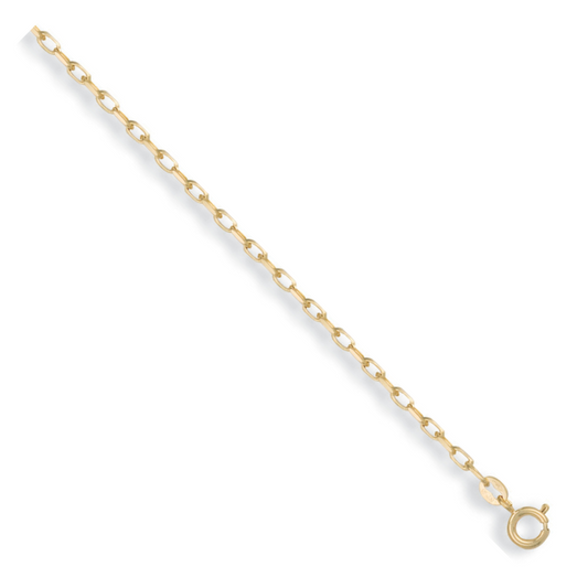 Yellow Gold 2.2mm Diamond Cut Oval Belcher Chain 20"