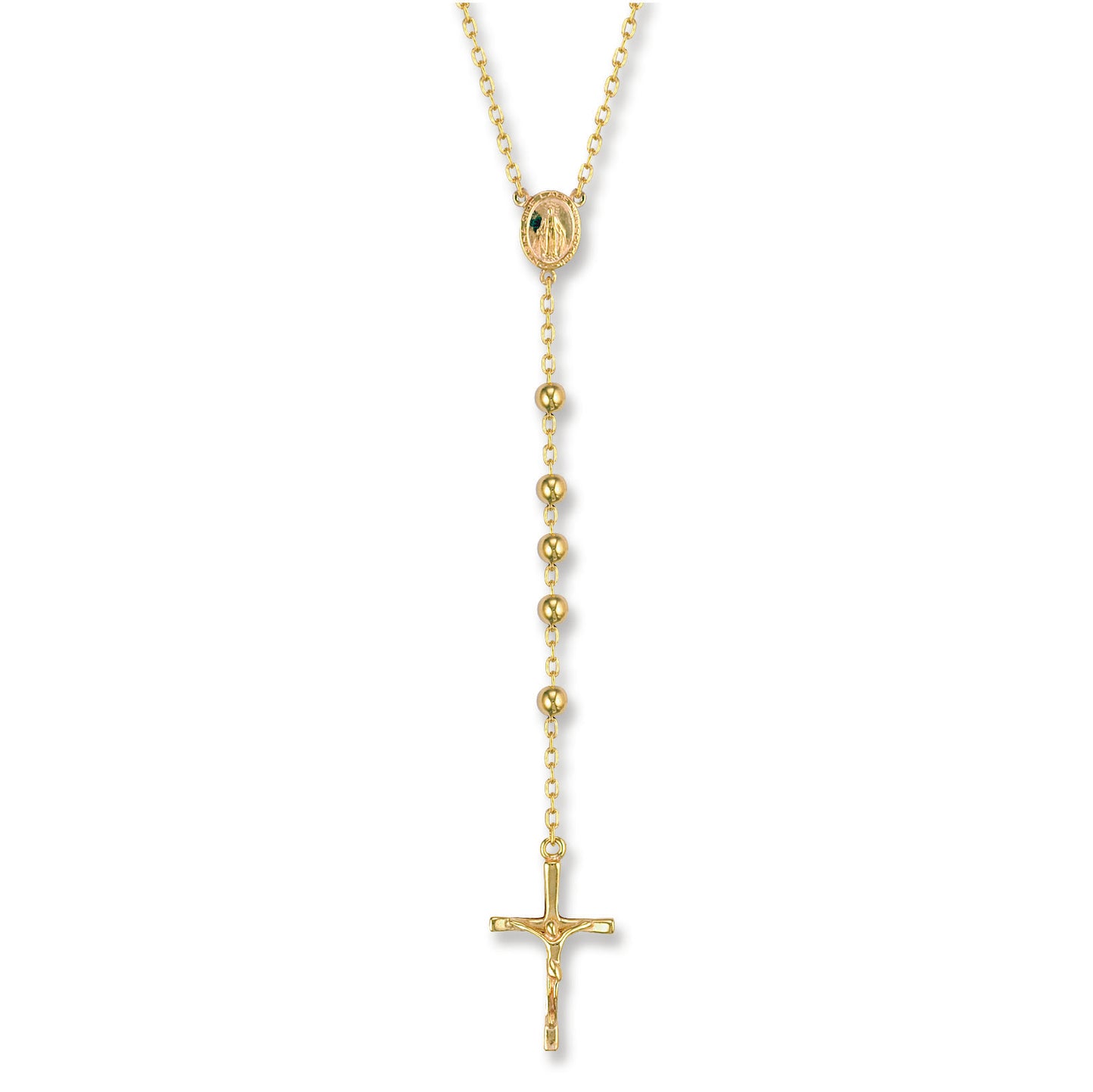 Yellow Gold Rosary Beads 28"