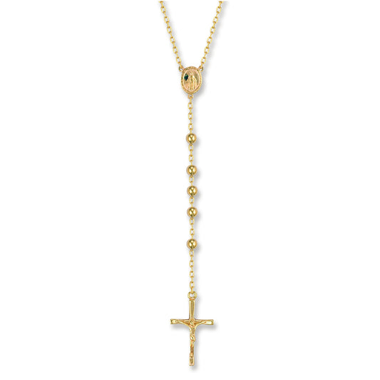 Yellow Gold Rosary Beads 28"