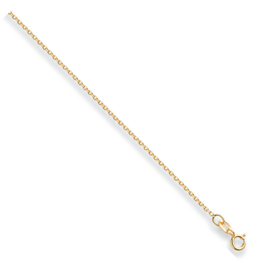 Yellow Gold 1.2mm Diamond Cut Trace Chain 16"