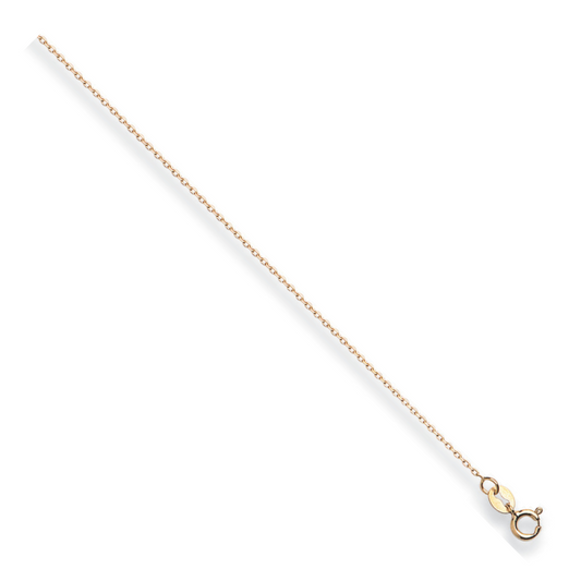 Yellow Gold 0.8mm Diamond Cut Trace Chain 18"