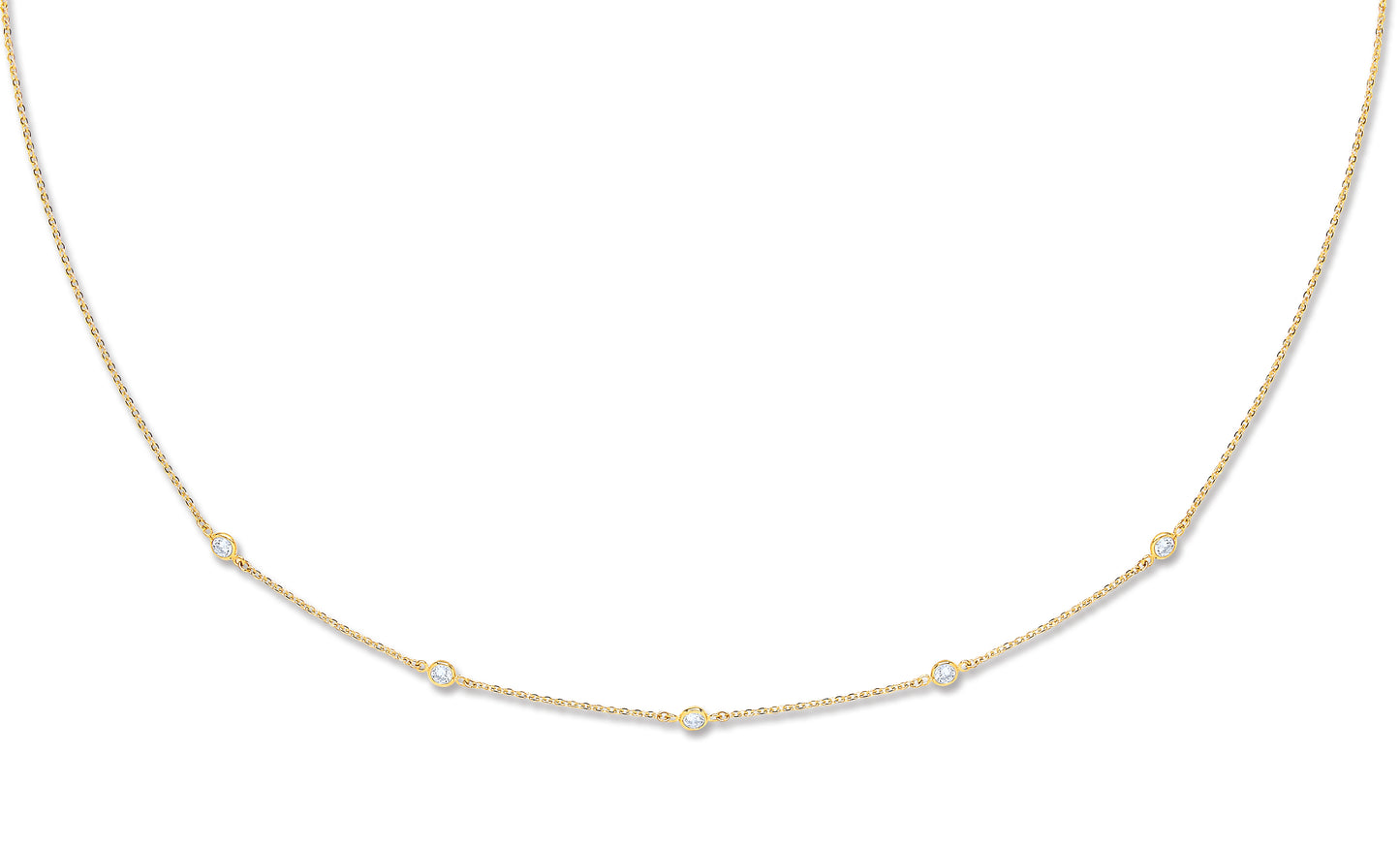 Yellow Gold Cz by the Yard Cz Necklace 18"