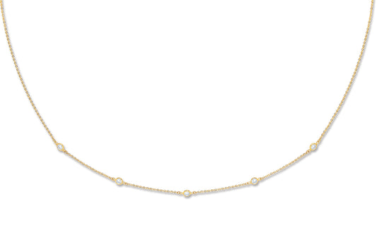 Yellow Gold Cz by the Yard Cz Necklace 18"