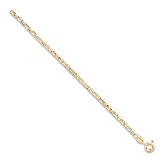 Yellow Gold 2.5mm Hollow Diamond Cut Belcher 18"