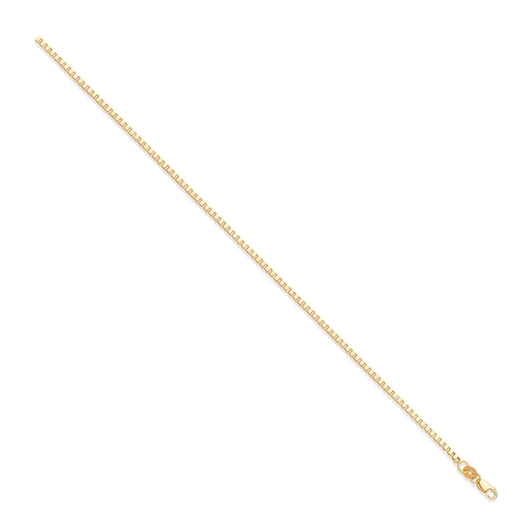 Yellow Gold 2.1mm Hollow Square Cut Box Chain 16"