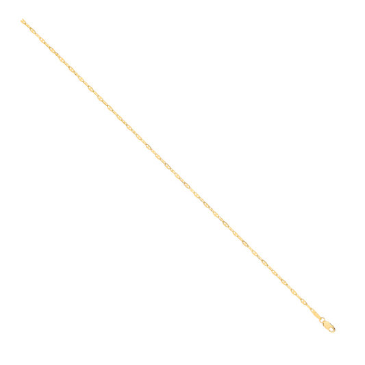 14ct Yellow Gold Hollow Shiny Anchor 2.2mm Chain 16"