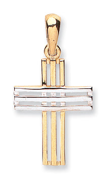9ct Yellow & White Gold Fancy Cross