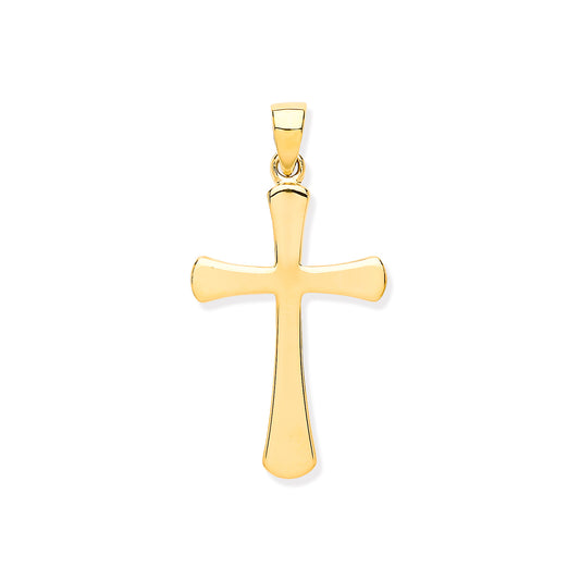 9ct Yellow Oval Ends Plain Cross
