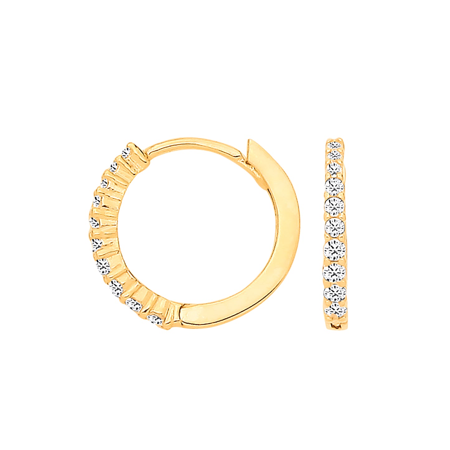 9ct Yellow Gold 11.7mm CZ Huggies