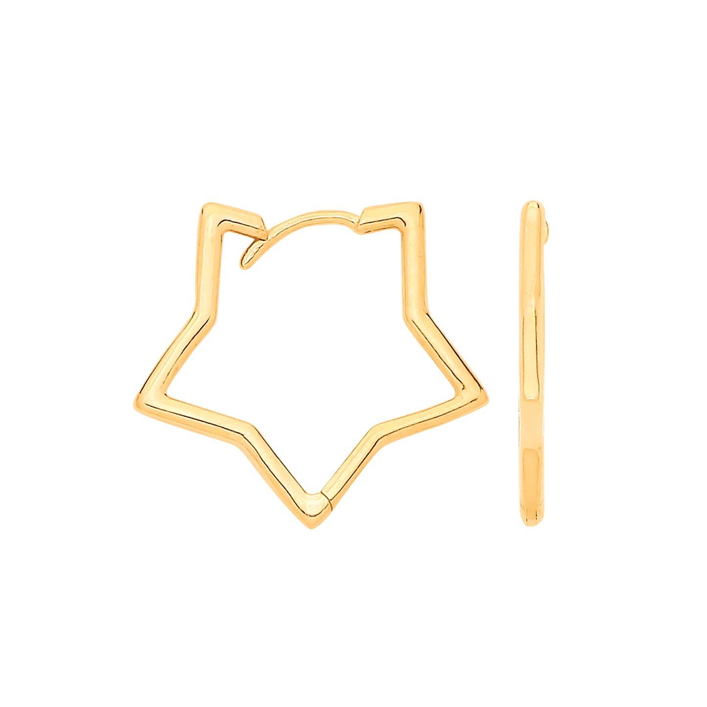 Yellow Gold Small Star Shaped Huggies