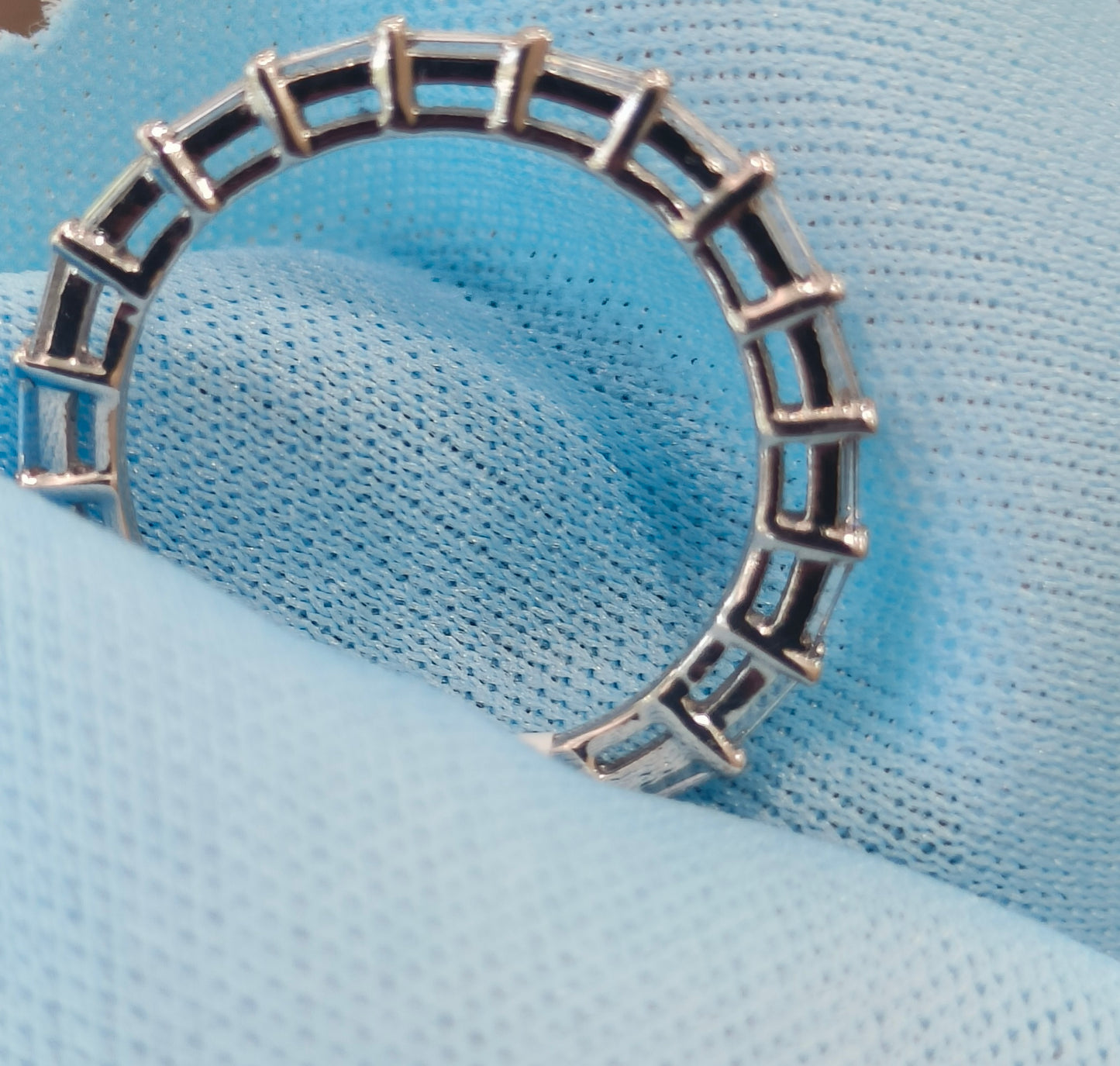 10k White Gold Natural Diamond Baguette Ring