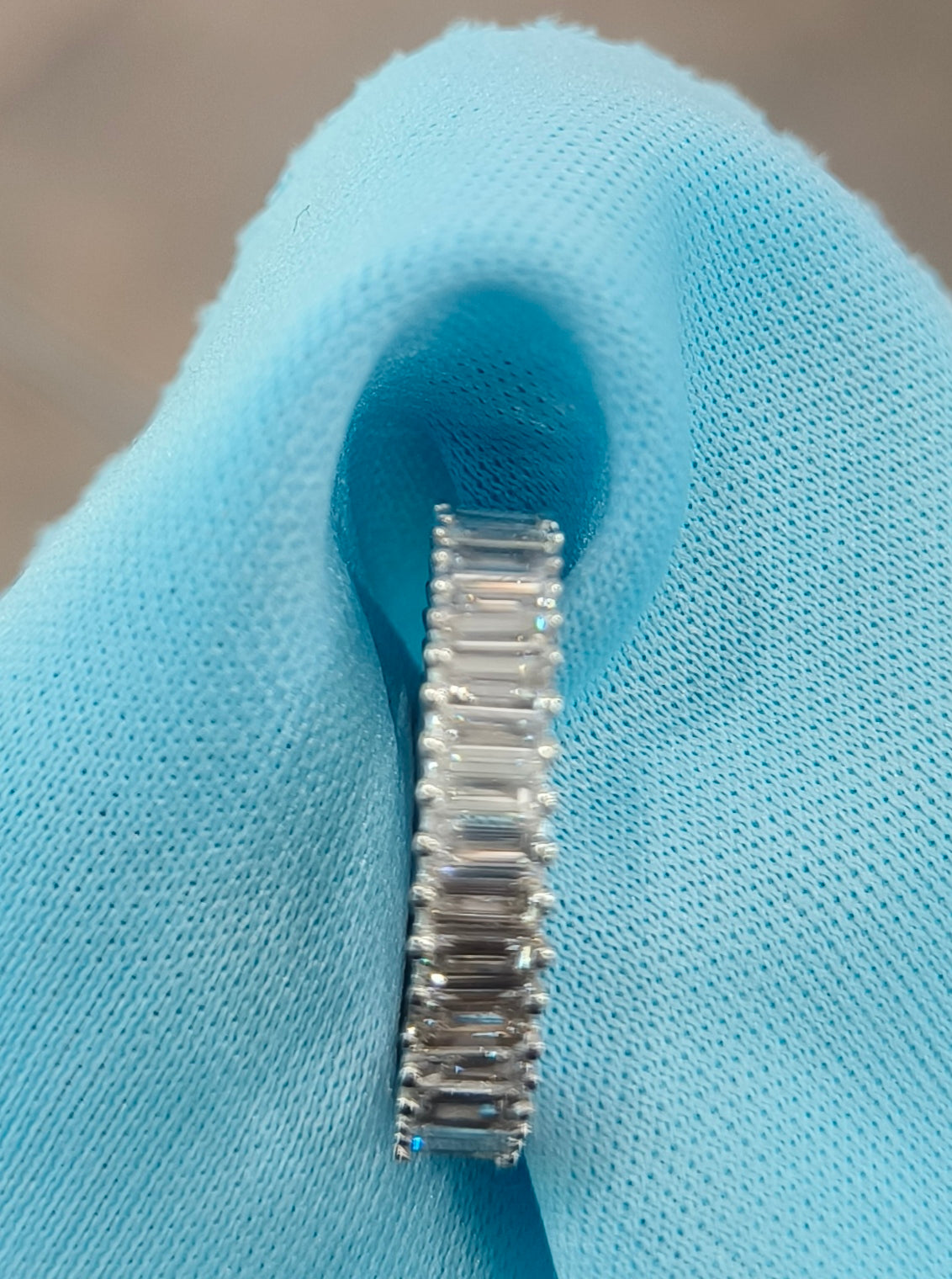18k White Gold Natural Diamond Baguette Ring
