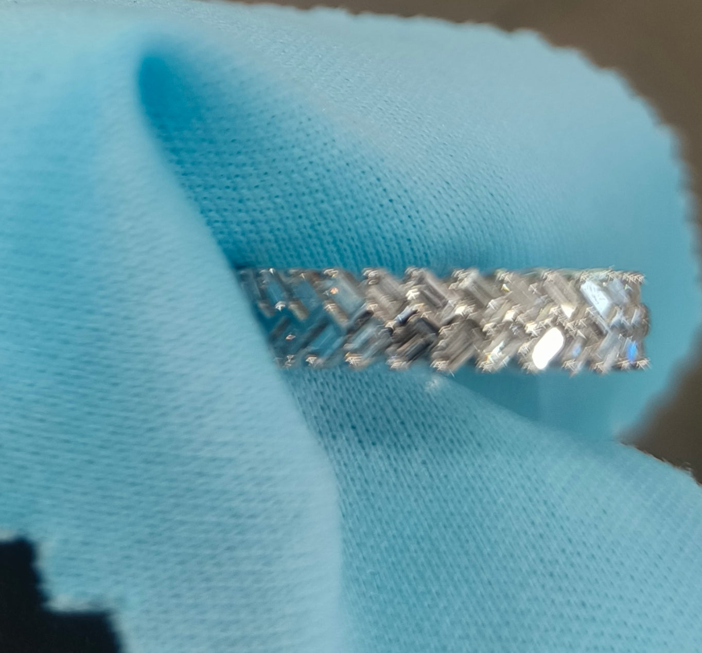 18k White Gold Baguette Natural Diamond Ring