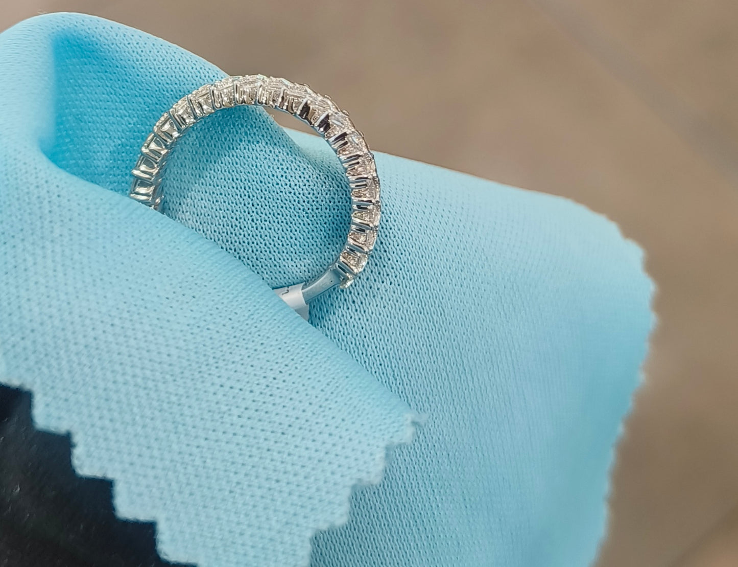 18k White Gold Baguette Natural Diamond Ring