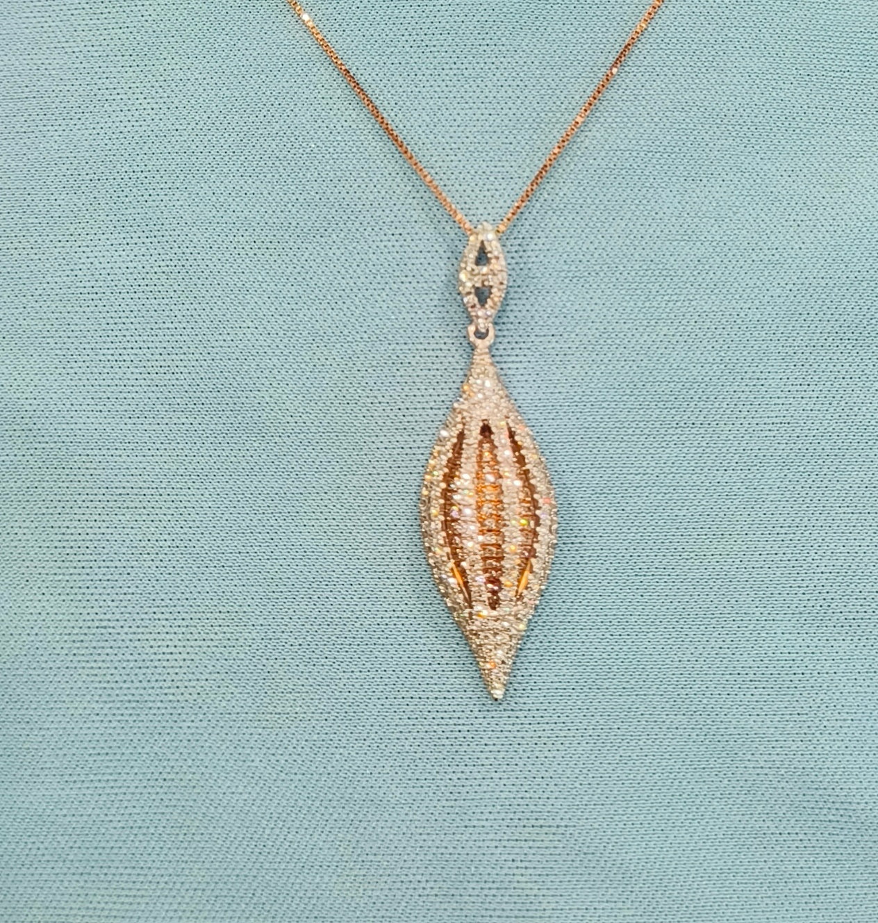 18k Rose & White Gold Natural Diamond Necklace