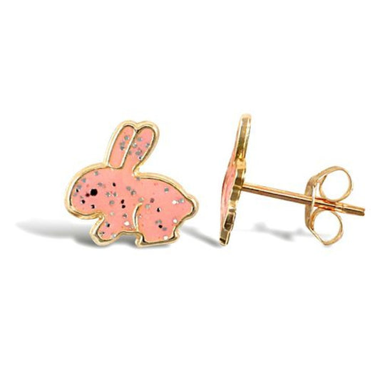 9ct Yellow Gold Bunny Stud Earrings