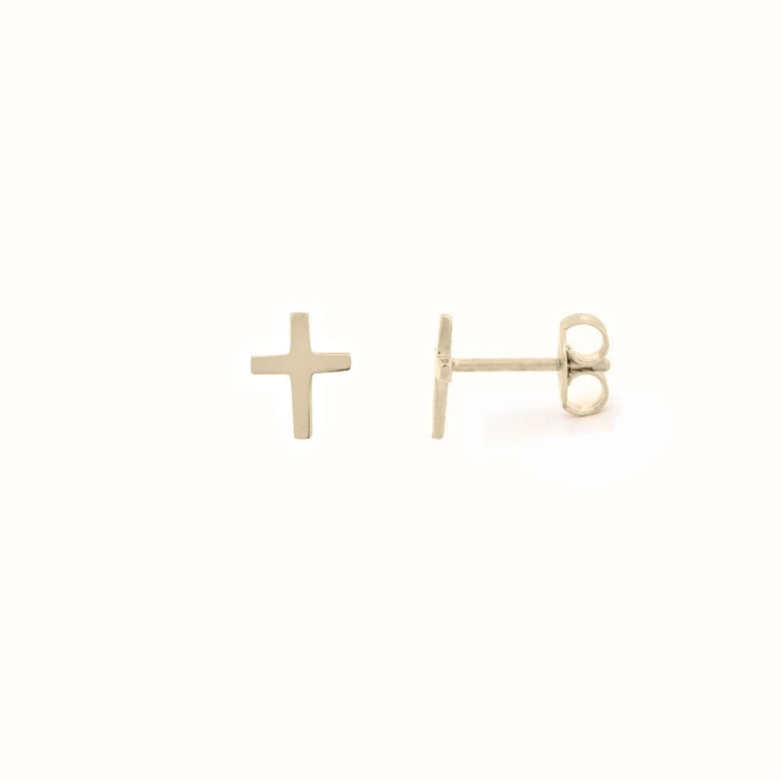 9ct Yellow Gold Cross Studs Earrings