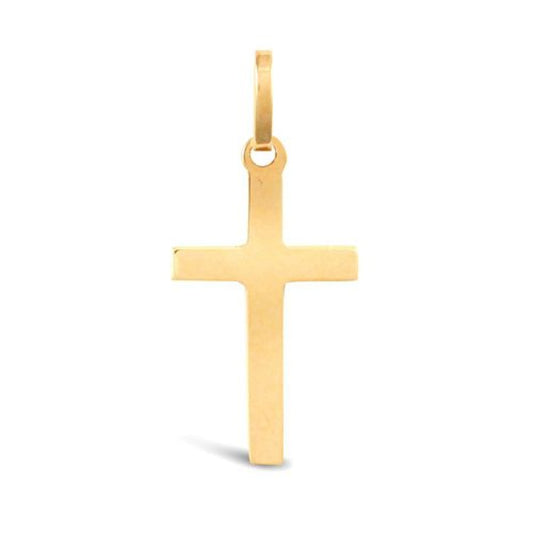 9ct Yellow Gold Plain Solid Cross Pendant