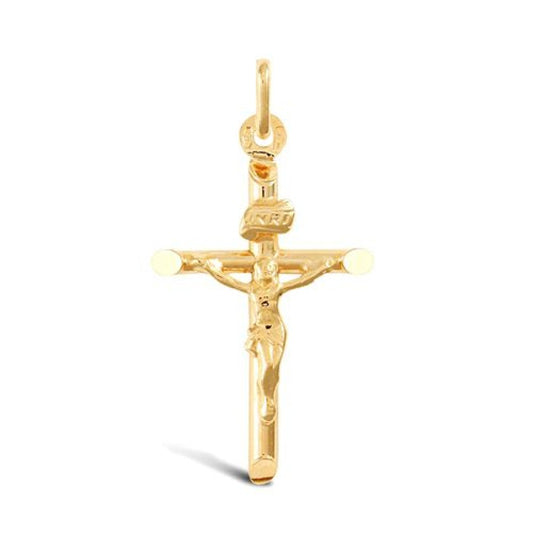 9ct Yellow Gold Plain Crucifix