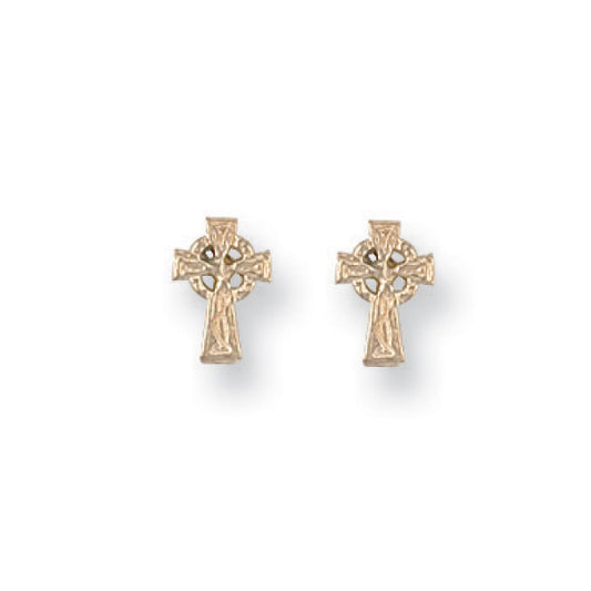 9ct Yellow Gold Celtic Cross Studs
