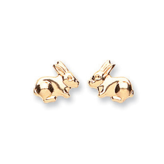 9ct Yellow Gold Rabbit Studs