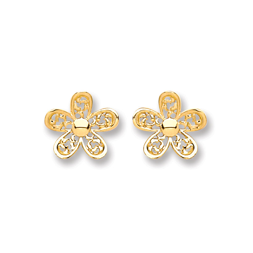 9ct Yellow Gold Flower Studs