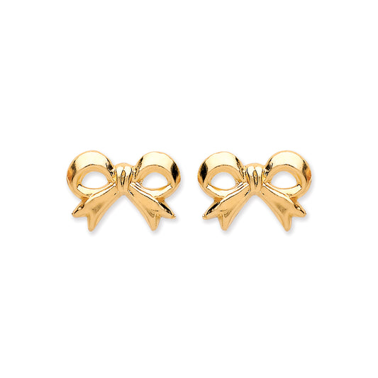 9ct Yellow Gold Bow Studs